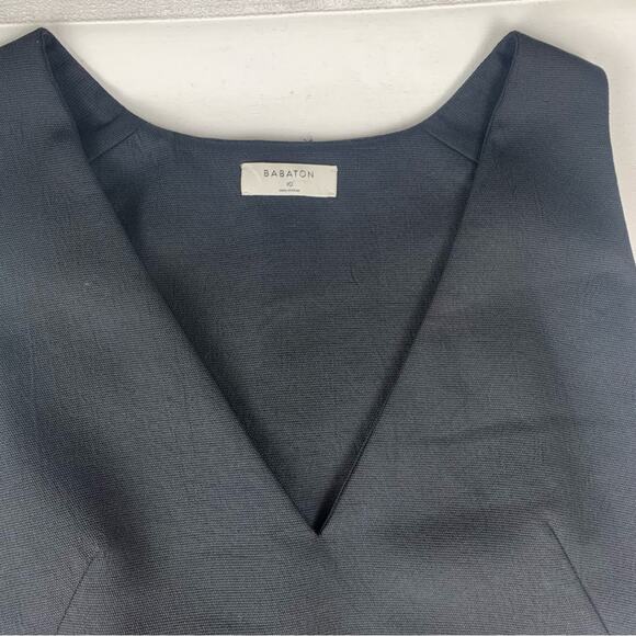 Babaton size 10 medium Black Sheath textured Dress V-Neck business casual - Picture 4 of 12